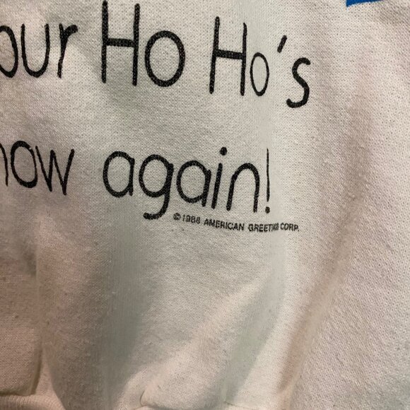 Vintage 80’s Santa Reindeer Snow Christmas Sweater Crewneck S/M - Picture 4 of 6